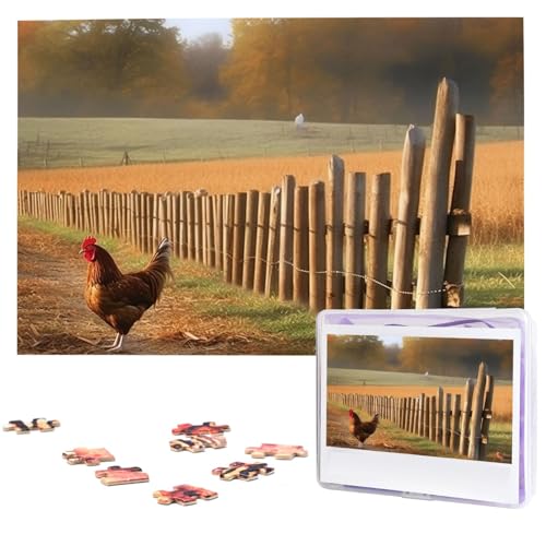Puzzle für Erwachsene, 1000 Teile, Holzpuzzle, moderne Kunst, Puzzle, Huhn, Holzpfahl, Bauernland, anspruchsvolle Puzzles, individuelles Bild, Puzzle, personalisiertes Fotopuzzle für Geschenk, Familie Puzzle für Erwachsene, 1000 Teile, Holzpuzzle, moderne Kunst, Puzzle, Huhn, Holzpfahl, Bauernland, anspruchsvolle Puzzles, individuelles Bild, Puzzle, personalisiertes Fotopuzzle für Geschenk, Familie von VBNTY