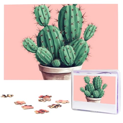 Puzzle für Erwachsene, 1000 Teile, Holzpuzzle, moderne Kunst, Puzzle, Kaktus, herausfordernde Puzzle, individuelles Bild, Puzzle, personalisiertes Fotopuzzle für Geschenk, Familie von VBNTY
