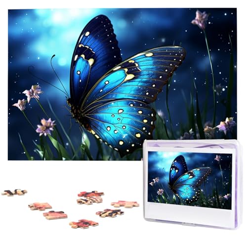 Puzzle für Erwachsene, 1000 Teile, Holzpuzzle, moderne Kunst, Puzzle, Schmetterling, Nacht, anspruchsvolle Puzzle, individuelles Bild, Puzzle, personalisiertes Fotopuzzle für Geschenk, Familie von VBNTY