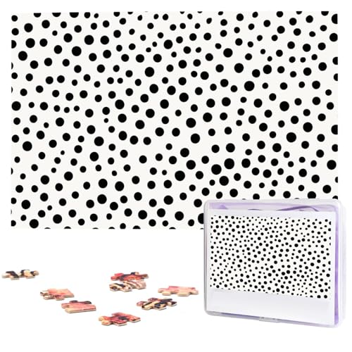 Puzzle für Erwachsene, 1000 Teile, Holzpuzzle, moderne Kunst, Puzzle, schwarzer Punkt, herausfordernde Puzzles, individuelles Bild, Puzzle, personalisiertes Fotopuzzle für Geschenk, Familie von VBNTY