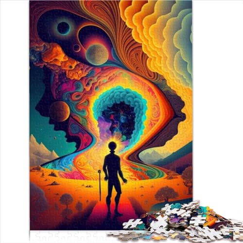 1000 teiliges Puzzle psychedelische Puzzles für Erwachsene Kinder Holzpuzzles Denksportaufgaben für Erwachsene 1000 Stück (75 x 50 cm) von VCHICS