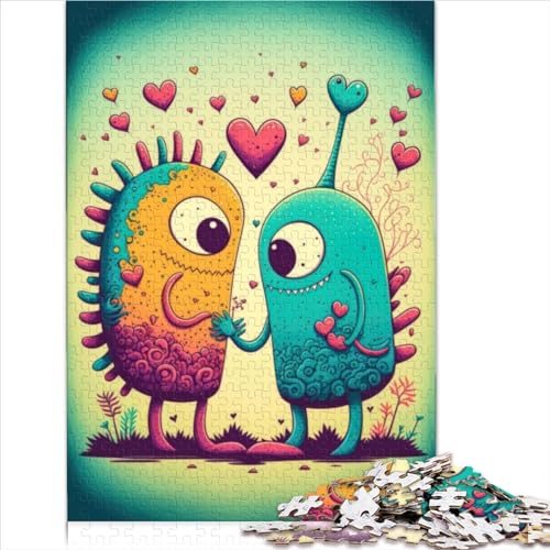 500 teiliges Alien Love Duo Display Puzzle für Erwachsene Lernspiel Herausforderungsspielzeug Puzzle für Erwachsene personalisiertes DIY Spielzeug 500 Stück (52 x 38 cm) von VCHICS