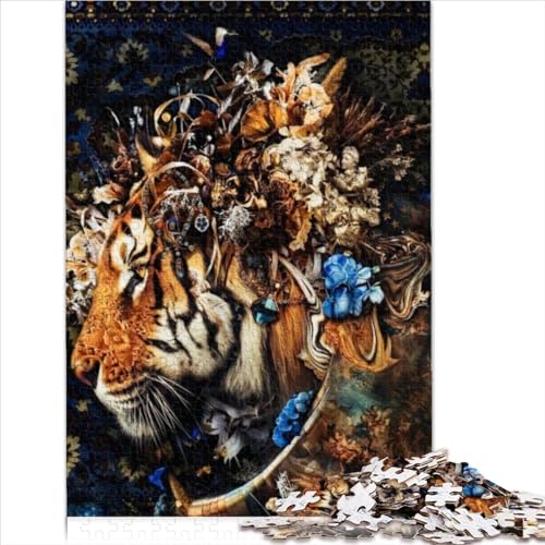 500 teiliges Puzzle für Erwachsene Tiger Puzzle Holzpuzzle Lernspielzeug 500 Stück (52 x 38 cm) von VCHICS