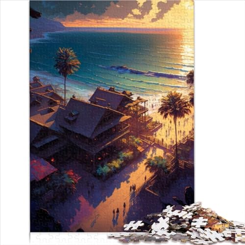 Puzzles 1000 teiliges Strandresort Puzzle für Erwachsene Holzpuzzles Familienspaß Puzzles 1000 Teile (75 x 50 cm) von VCHICS