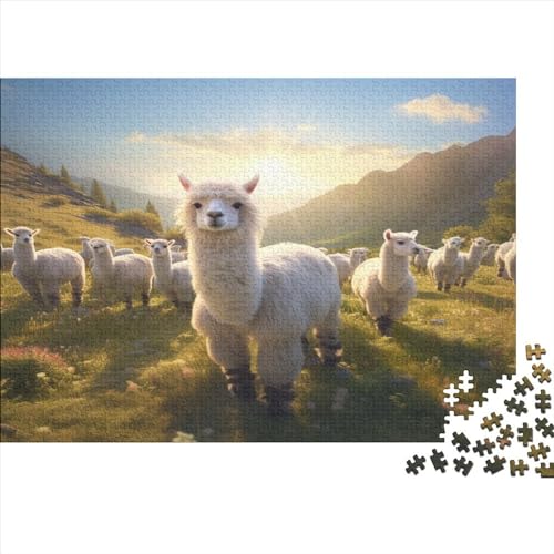 Alpaka 1000 Teile Alpaka Erwachsene Puzzles Wohnkultur Lernspiel Geburtstag Geschicklichkeitsspiel Für Die Ganze Familie Stress Relief 1000pcs (75x50cm) von VCLUST