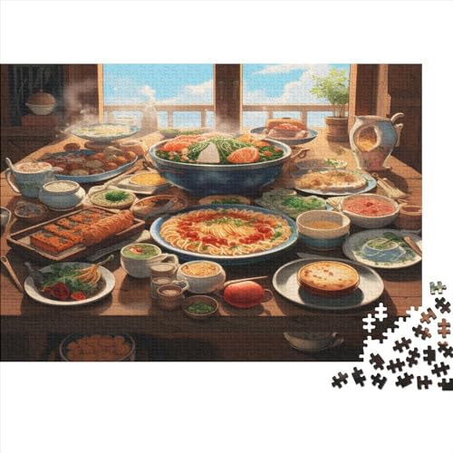 Leckeres Essen Erwachsene 1000 Teile Leckeres Essen Puzzles Moderne Wohnkultur Family Challenging Games Geburtstag Lernspiel Stress Relief 1000pcs (75x50cm) von VCLUST