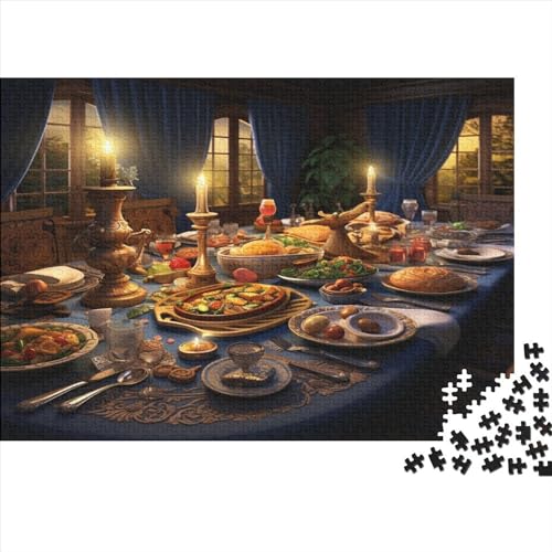 Leckeres Essen Erwachsene Puzzle 1000 Teile Leckeres Essen Geburtstag Lernspiel Home Decor Geschicklichkeitsspiel Für Die Ganze Familie Stress Relief 1000pcs (75x50cm) von VCLUST