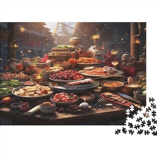 Leckeres Essen Für Erwachsene Puzzle 1000 Teile Leckeres Essen Lernspiel Home Decor Family Challenging Games Geburtstag Stress Relief Toy 1000pcs (75x50cm) von VCLUST