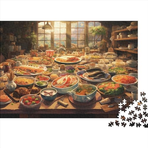 Leckeres Essen Puzzle 1000 Teile Leckeres Essen Erwachsene Home Decor Family Challenging Games Educational Game Geburtstag Entspannung Und Intelligenz 1000pcs (75x50cm) von VCLUST