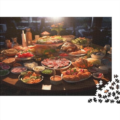 Leckeres Essen Puzzles 1000 Teile Leckeres Essen Erwachsene Lernspiel Geschicklichkeitsspiel Für Die Ganze Familie Geburtstag Home Decor Stress Relief 1000pcs (75x50cm) von VCLUST