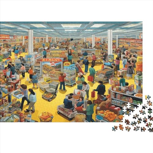 Realistischer Cartoon 1000 Teile Stadtleben Puzzle Erwachsene Lernspiel Family Challenging Games Home Decor Geburtstag Stress Relief Toy 1000pcs (75x50cm) von VCLUST