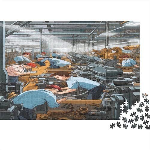 Realistischer Cartoon Erwachsene Puzzle 1000 Teile Stadtleben Geburtstag Lernspiel Home Decor Geschicklichkeitsspiel Für Die Ganze Familie Stress Relief 1000pcs (75x50cm) von VCLUST