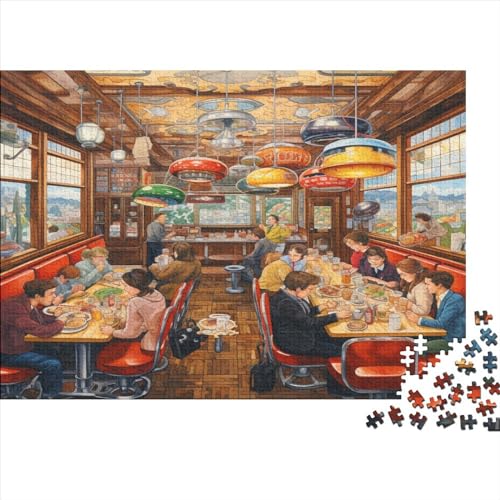 Realistischer Cartoon Für Erwachsene 1000 Teile Stadtleben Puzzle Geburtstag Family Challenging Games Moderne Wohnkultur Lernspiel Stress Relief Toy 1000pcs (75x50cm) von VCLUST