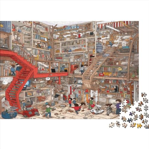 Realistischer Cartoon Für Erwachsene 1000 Teile Stadtleben Puzzles Family Challenging Games Moderne Wohnkultur Geburtstag Educational Game Stress Relief 1000pcs (75x50cm) von VCLUST