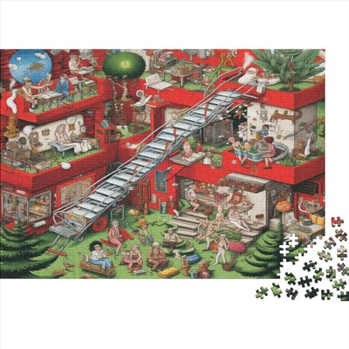 Realistischer Cartoon Für Erwachsene Puzzle 1000 Teile Stadtleben Family Challenging Games Educational Game Geburtstag Home Decor Stress Relief Toy 1000pcs (75x50cm) von VCLUST