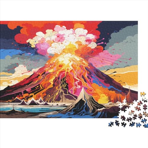 Vulkanische Eruption 1000 Teile Mürrischer Vulkan Erwachsene Puzzles Geburtstag Wohnkultur Lernspiel Family Challenging Games Stress Relief Toy 1000pcs (75x50cm) von VCLUST