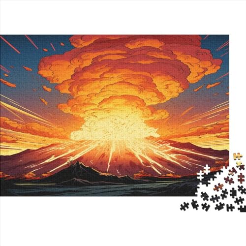 Vulkanische Eruption 1000 Teile Mürrischer Vulkan Für Erwachsene Puzzles Geburtstag Home Decor Educational Game Family Challenging Games Stress Relief 1000pcs (75x50cm) von VCLUST