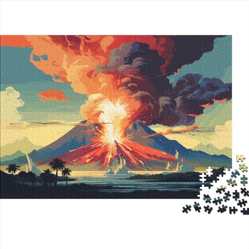 Vulkanische Eruption Erwachsene 1000 Teile Mürrischer Vulkan Puzzles Moderne Wohnkultur Family Challenging Games Geburtstag Lernspiel Stress Relief 1000pcs (75x50cm) von VCLUST