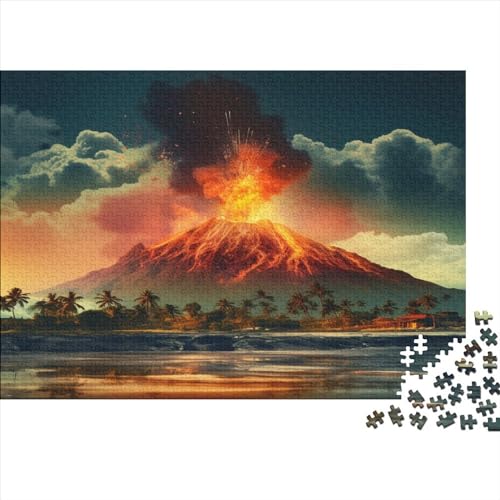 Vulkanische Eruption Erwachsene Puzzle 1000 Teile Mürrischer Vulkan Geburtstag Lernspiel Home Decor Geschicklichkeitsspiel Für Die Ganze Familie Stress Relief 1000pcs (75 von VCLUST