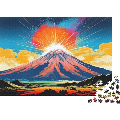 Vulkanische Eruption Für Erwachsene Puzzles 1000 Teile Mürrischer Vulkan Lernspiel Family Challenging Games Geburtstag Moderne Wohnkultur Stress Relief 1000pcs (75x50cm) von VCLUST