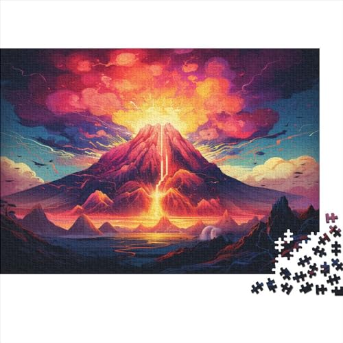 Vulkanische Eruption Puzzle 1000 Teile Mürrischer Vulkan Erwachsene Home Decor Family Challenging Games Geburtstag Lernspiel Entspannung Und Intelligenz 1000pcs (75x50cm) von VCLUST