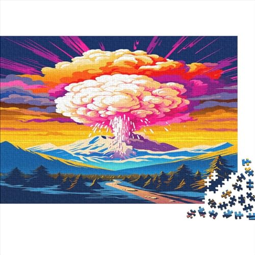 Vulkanische Eruption Puzzle 1000 Teile Mürrischer Vulkan Erwachsene Wohnkultur Family Challenging Games Geburtstag Educational Game Stress Relief 1000pcs (75x50cm) von VCLUST