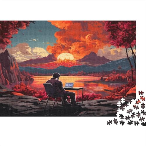 Vulkanische Eruption Puzzle 1000 Teile Mürrischer Vulkan Für Erwachsene Wohnkultur Geburtstag Family Challenging Games Lernspiel Stress Relief Toy 1000pcs (75x50cm) von VCLUST