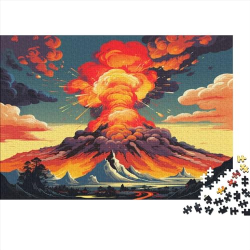 Vulkanische Eruption Puzzle Erwachsene 1000 Teile Mürrischer Vulkan Family Challenging Games Educational Game Wohnkultur Geburtstag Stress Relief 1000pcs (75x50cm) von VCLUST