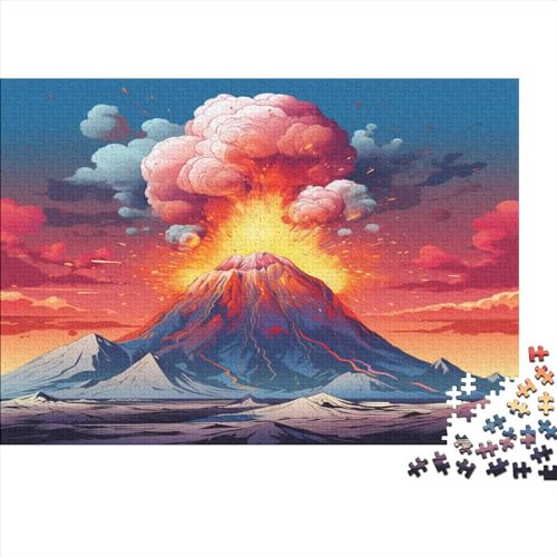 Vulkanische Eruption Puzzles Erwachsene 1000 Teile Mürrischer Vulkan Lernspiel Wohnkultur Family Challenging Games Geburtstag Stress Relief Toy 1000pcs (75x50cm) von VCLUST