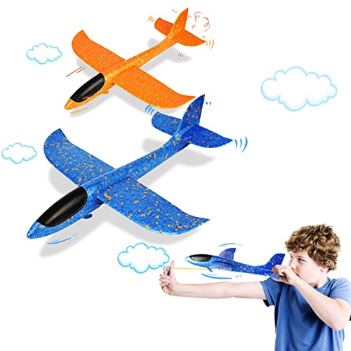 VCOSTORE Styroporflieger Katapult Flugzeug Styropor Kinder - 2 Stück Spielzeug Groß Segelflugzeug Wurfgleiter Flieger Styropor von VCOSTORE