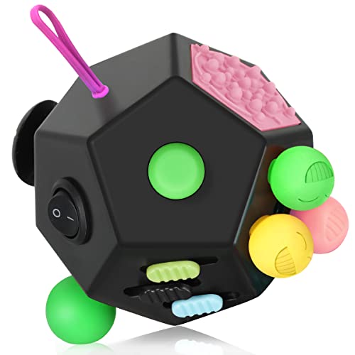 VCOSTORE Fidget Cube mit 12 Seiten - Infinity Cube Fidget Anti Stress Würfel Spielzeug für alle Altersklassen mit ADHS, ADD, ASD, ADHD von VCOSTORE