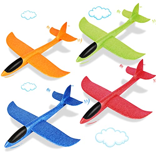 VCOSTORE Styroporflieger Wurfgleiter Kinder - 4 Stück Flugzeug Spielzeug Styropor Segelflieger Groß Segelflugzeug für Kinder und Erwachsene von VCOSTORE