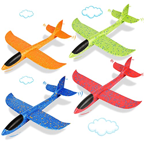 VCOSTORE Styroporflieger Wurfgleiter Kinder - 4 Stück Flugzeug Spielzeug Styropor Segelflieger Groß Segelflugzeug für Kinder und Erwachsene von VCOSTORE
