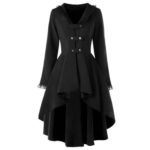 VCSZYAFX Elegantes Steampunk-Kleid, mittelalterlich, hoch, Frühling, Herbst, Damen, Tanz, Patry, Robe, Spitze, Pathcwork, Schwalbenschwanzkleid(Color 1,L) von VCSZYAFX