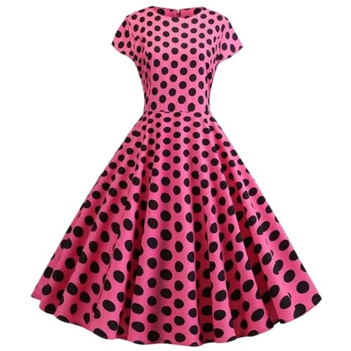 VCSZYAFX Frauen Blumendruck Sommerkleid Vintage Weibliche Kurzarm Retro Robe Rockabilly Party Kleider Vestidos(Color 06,S) von VCSZYAFX