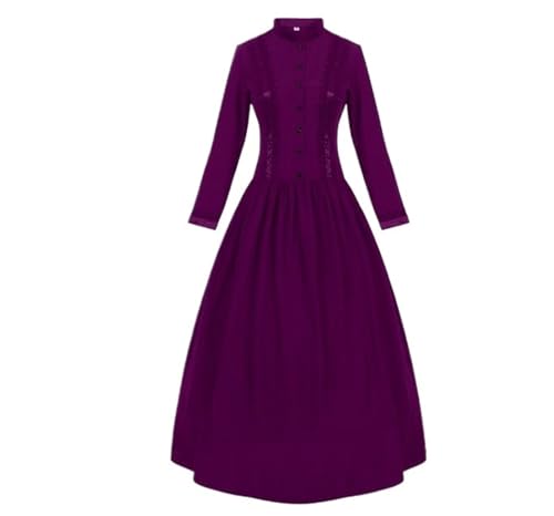 VCSZYAFX Mittelalterliches Retro-Punk-Gothic-Gerichtsprinzessinnenkleid, königliches Damenballkleid, eleganter Vampir-Teufel, viktorianisches Weihnachtskostüm(PURPLE,XL) von VCSZYAFX