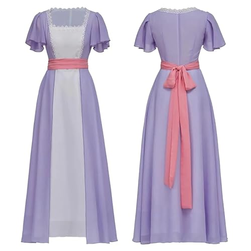 VCSZYAFX Mittelalterliches Vintage-Kleid for Damen, Chiffon, gerüschtes Maxikleid, Retro, hohe Taille, Gothic, Halloween, Cosplay-Kostüm, Übergröße(XS) von VCSZYAFX
