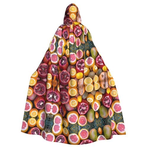 VCzsdff Obstbild-Standard-Druck, Karnevalsparty-Zubehör, wirtschaftlicher Kapuzenumhang, Kapuzenumhang, 140 cm Länge, für Halloween von VCzsdff