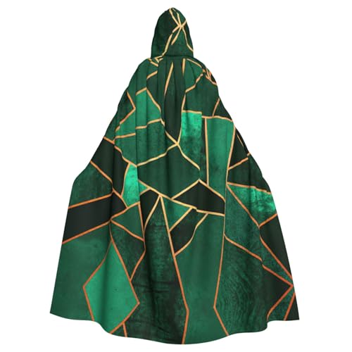 VCzsdff Schwarzer und goldener geometrischer Druck, Karnevalsparty-Zubehör, wirtschaftlicher Kapuzenumhang, Kapuzenumhang, 140 cm Länge, für Halloween von VCzsdff