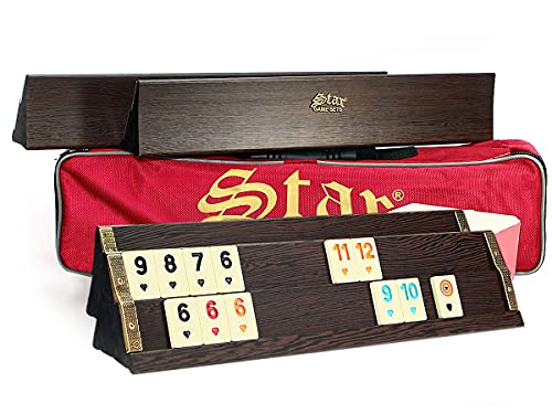 Original Premium Rummy, Türkische Okey Spiel, Rummy, Romee aus Schwere Holz (Braun) von VD vatan since 1975