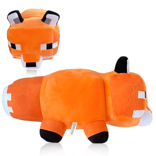 VDKPTOR Minnecrraft Plüschtier, Cree-per Plüsch Fuchs Charaktere Plüschfigur Kuscheltier Cartoon Plüsch Puppe Lustiges Spielzeug Puppe Thema Spiel Kinderspielzeug Geschenk für Kinder Fans (33cm) von VDKPTOR