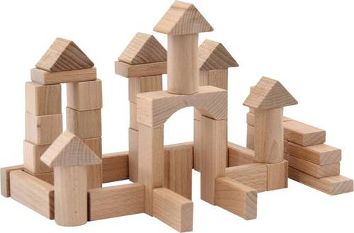SpielMaus Holz Naturbausteine 100 Stück, 25mm Holzbausteine von No Name