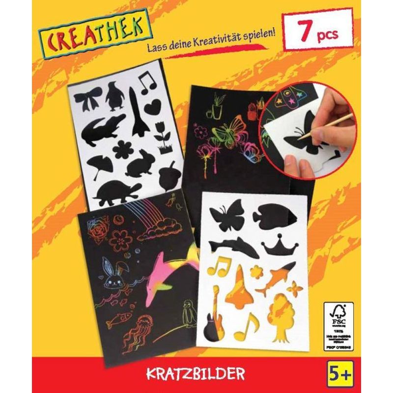 Kreativ-Set KRATZBILDER 7-teilig von Creathek