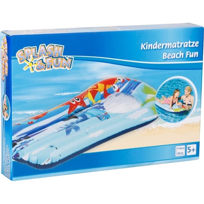 Luftmatratze BEACH FUN mit Sichtfenster (110x60cm) in blau von Splash & Fun