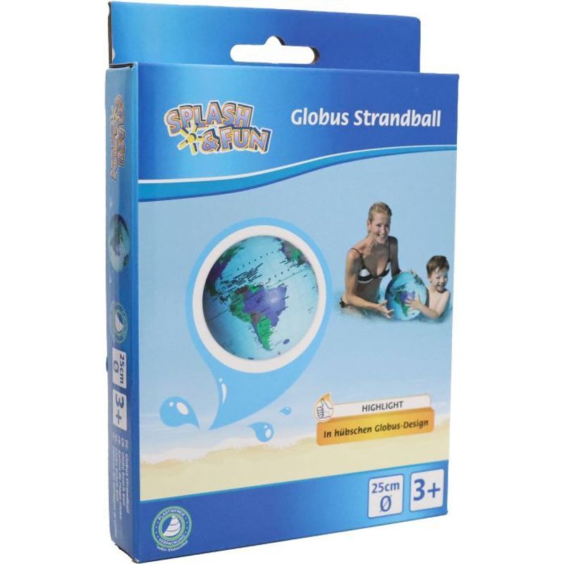 Splash & Fun Strandball Globus, # 25 cm von VEDES Großhandel GmbH - Ware
