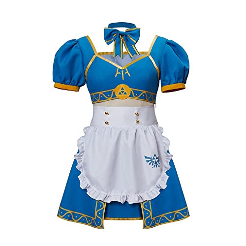 VEECOOCOS Breath of the Wild Cosplay Prinzessin Link Maid Kostüm mit Schürze Damen Lolita Kleid - 3XL von VEECOOCOS