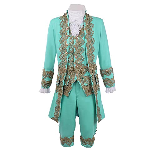VEECOOCOS Viktorianisches Rokokoko-Kostüm 18. Jahrhundert König Prinz Cosplay Anzug Herren Halloween Kostüm Grün L VEECOOCOS Viktorianisches Rokokoko-Kostüm 18. Jahrhundert König Prinz Cosplay Anzug Herren Halloween Kostüm Grün L von VEECOOCOS