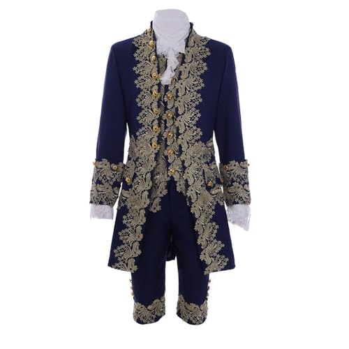 Viktorianisches Rokoko Kostüm 18. Jahrhundert König Prinz Cosplay Anzug Herren Halloween Kostüm, Marineblau, Large Viktorianisches Rokoko Kostüm 18. Jahrhundert König Prinz Cosplay Anzug Herren Halloween Kostüm, Marineblau, Large von VEECOOCOS