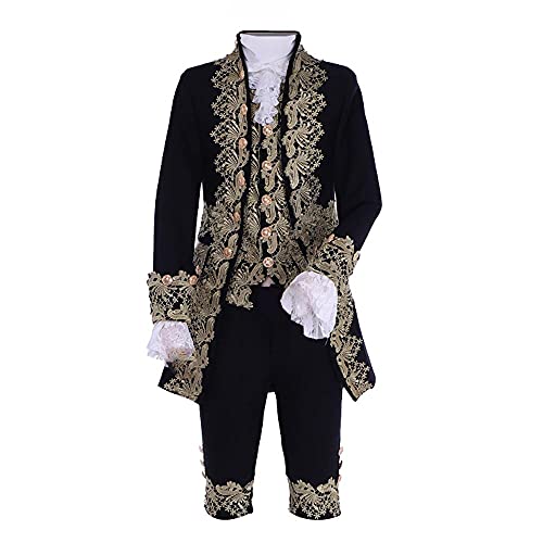 Viktorianisches Rokoko Kostüm 18. Jahrhundert König Prinz Cosplay Anzug Herren Halloween Kostüm, Schwarz, Medium Viktorianisches Rokoko Kostüm 18. Jahrhundert König Prinz Cosplay Anzug Herren Halloween Kostüm, Schwarz, Medium von VEECOOCOS