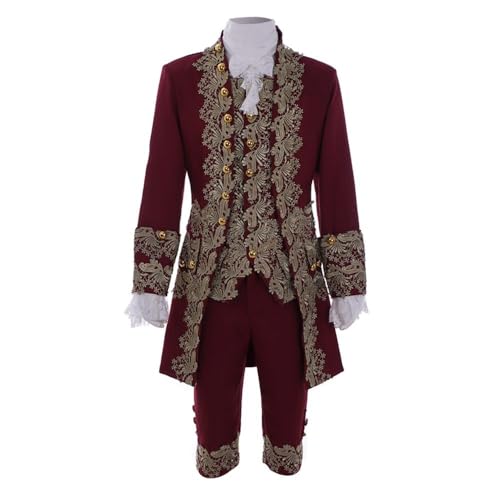 Viktorianisches Rokokoko-Kostüm 18. Jahrhundert König Prinz Cosplay Anzug Herren Halloween Kostüm Rot-XXL Viktorianisches Rokokoko-Kostüm 18. Jahrhundert König Prinz Cosplay Anzug Herren Halloween Kostüm Rot-XXL von VEECOOCOS